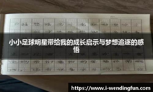 小小足球明星带给我的成长启示与梦想追逐的感悟